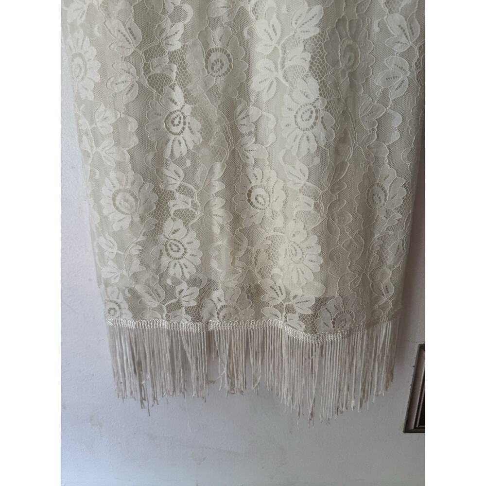 Free People X Gwen Jones Amelia Ivory Lace Fringe Wedding Dress Size XS - Picture 9 of 12